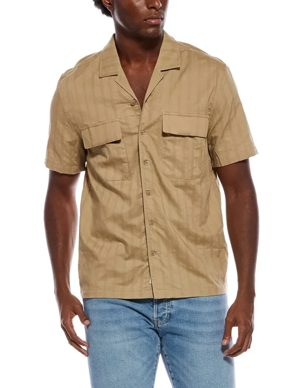 Linen-blend Utility Shirt