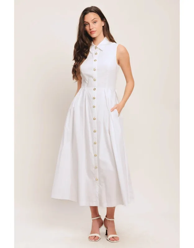 Heart Of White Woven Midi Dress