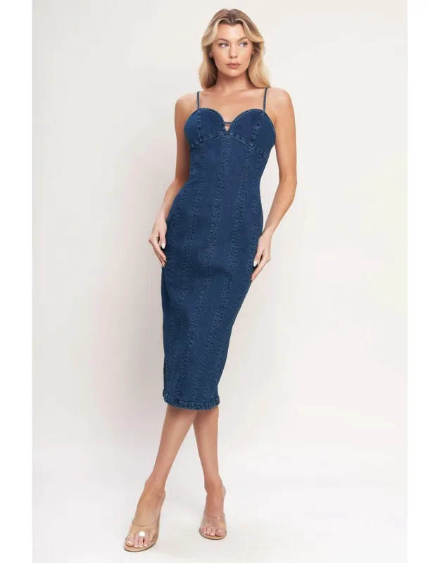 City Lights Denim Midi Dress