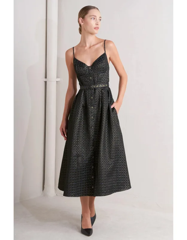 Tapestry Woven Midi Dress