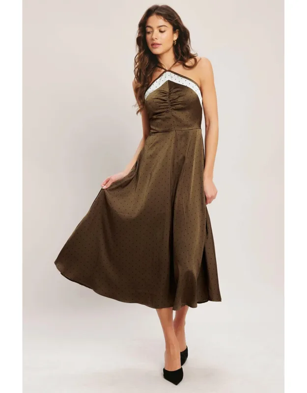 Woven Satin Midi Dress