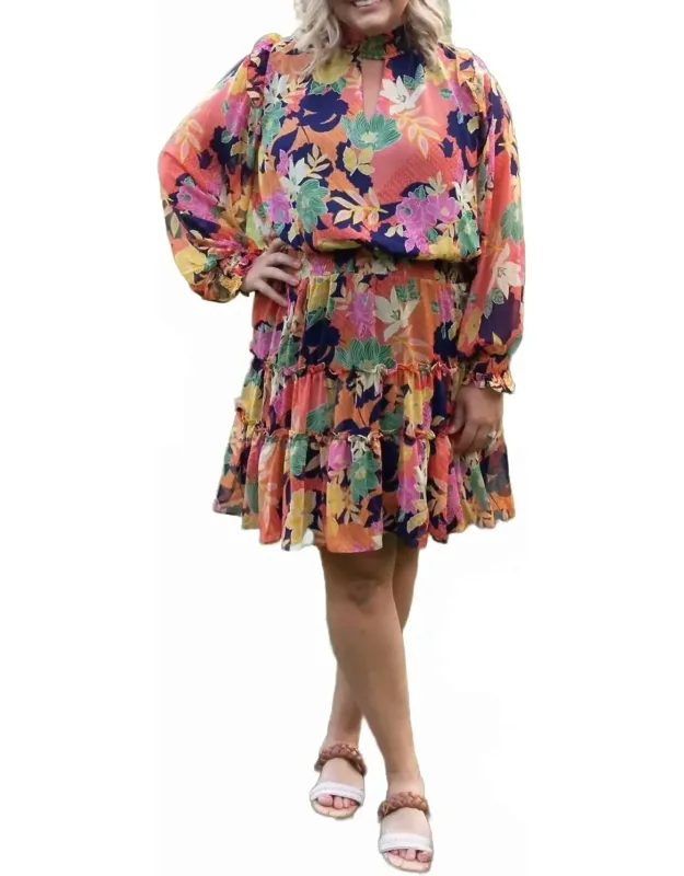 Garden Glimpse High Neck Mini Dress