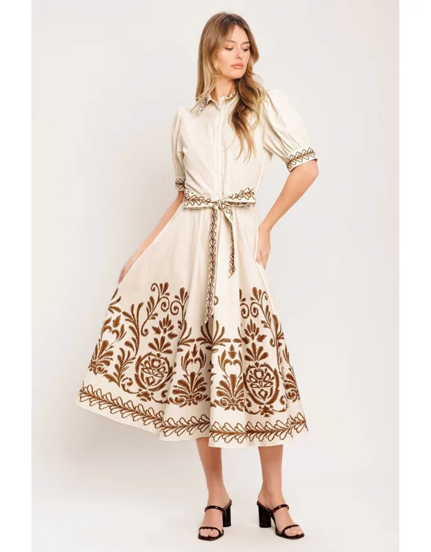 Romantic Heirloom Woven Midi Dress