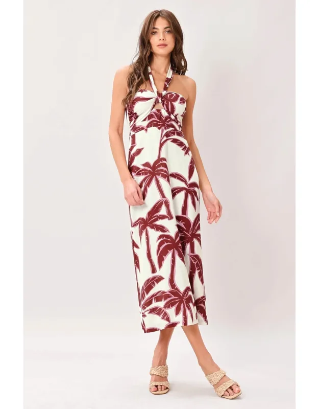 Palm Siren Woven Midi Dress