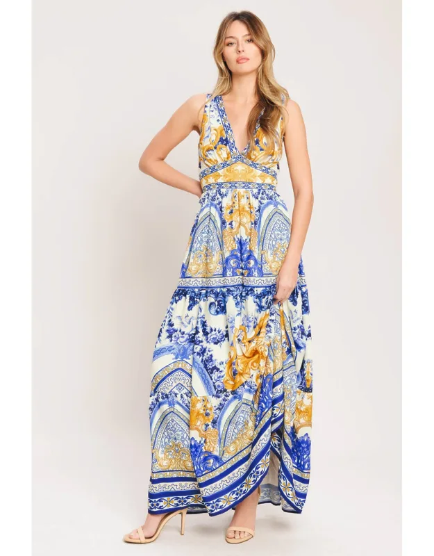 Palazzo Woven Maxi Dress