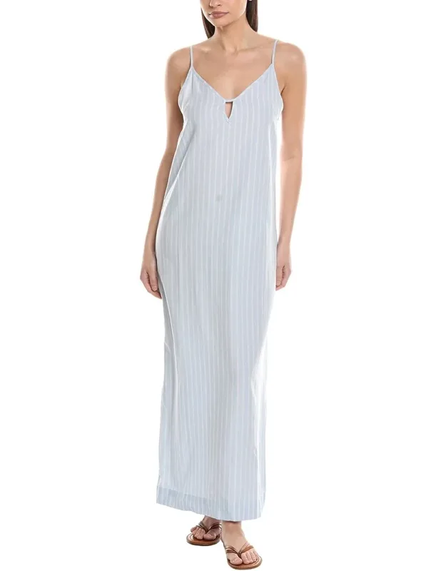V-neck Linen-blend Maxi Dress