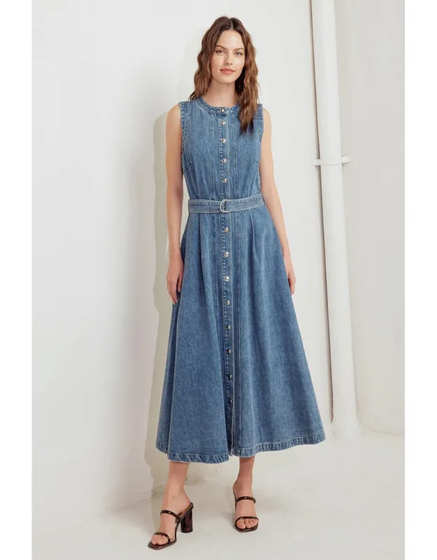 Midnight Rodeo Denim Midi Dress