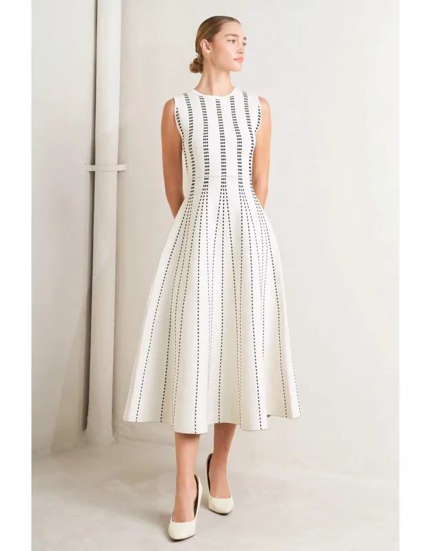 Perfectly Poised Jacquard Sweater Midi Dress