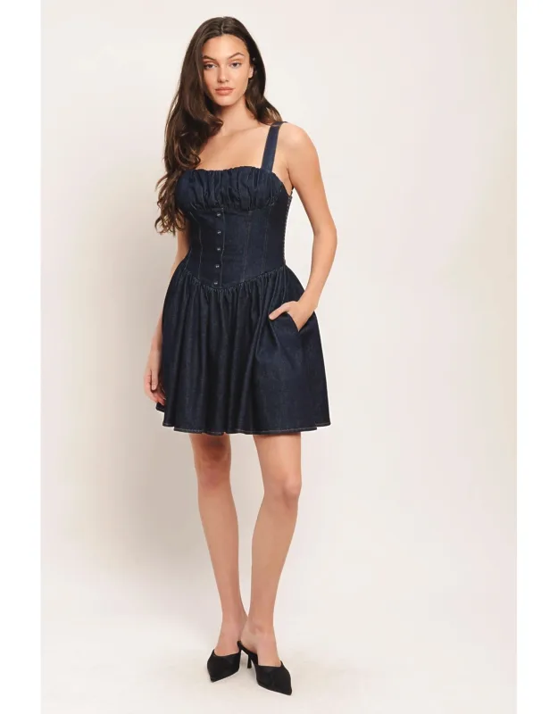 Modern Indigo Denim Mini Dress