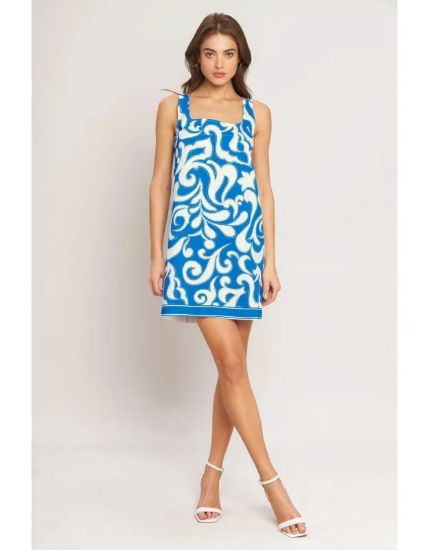 Swirl Woven Mini Dress