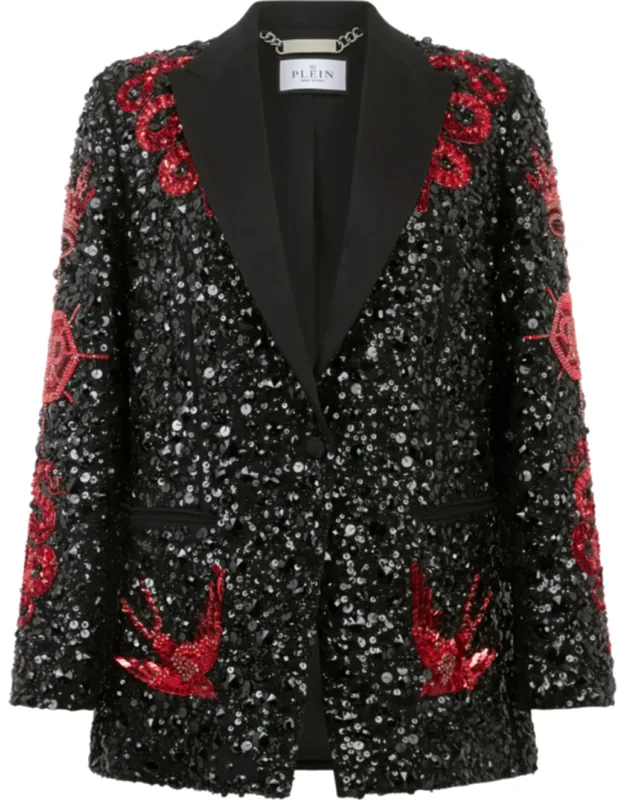 Blazer With Butterfly Tattoo And Paillettes