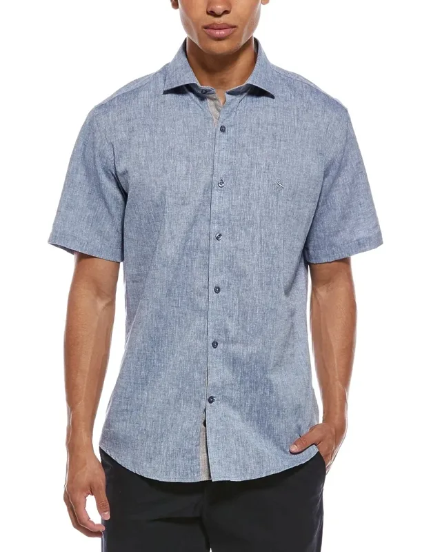Yarn Dyed Melange Linen-blend Shirt