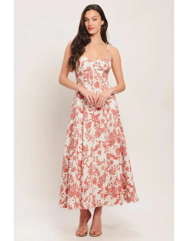 Floral Haze Woven Midi Dress