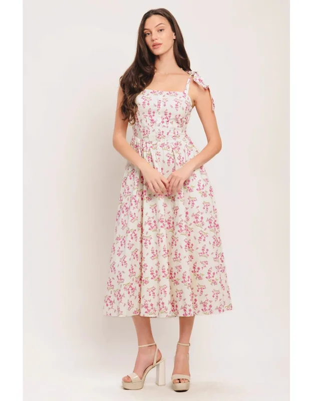 Petal & Promise Woven Midi Dress