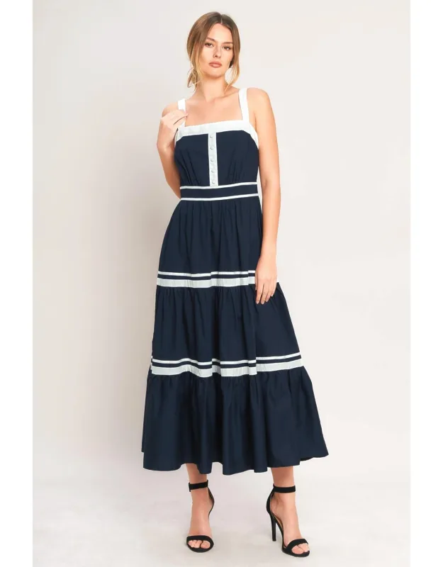 Petal Kiss Woven Midi Dress