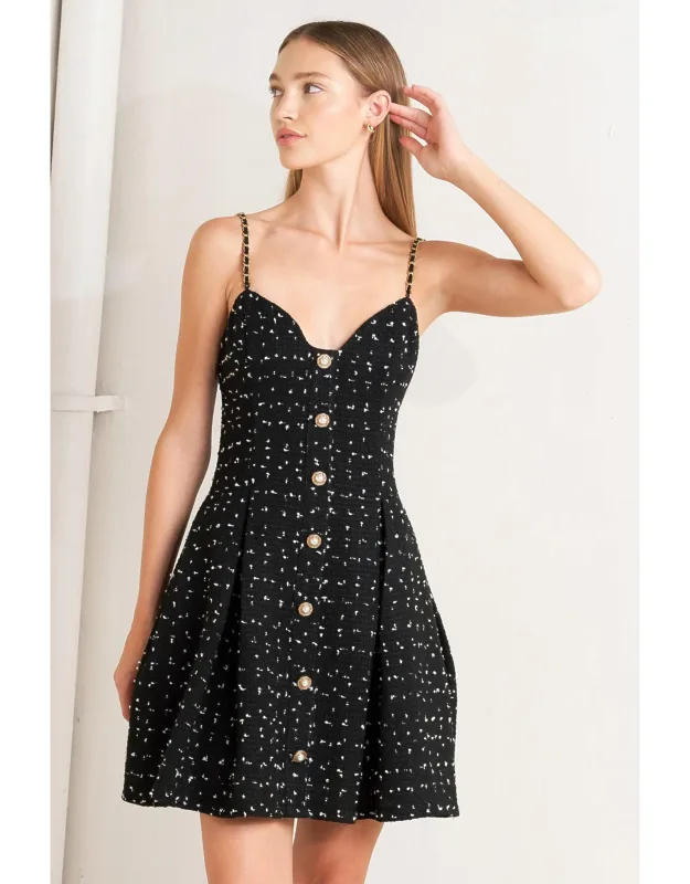Woven Tweed Mini Dress