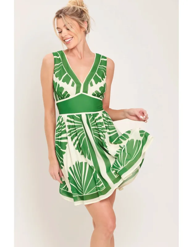 Palm Breeze Woven Mini Dress