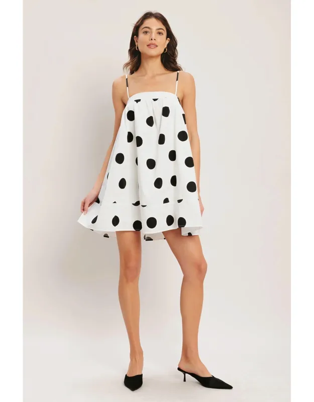 Polka Woven Mini Dress