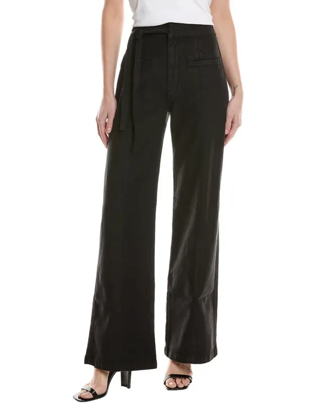 Tie-waist Pintucked Linen-blend Trousers