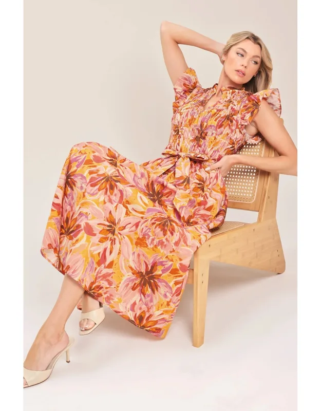 Blossom Woven Midi Dress