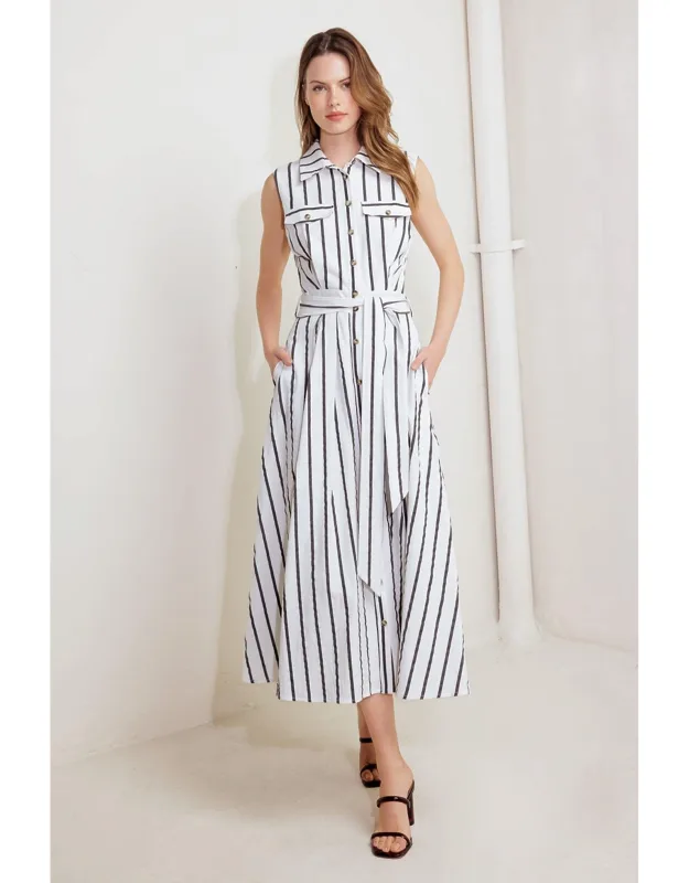 Hugs & Vanilla Clouds Woven Midi Dress