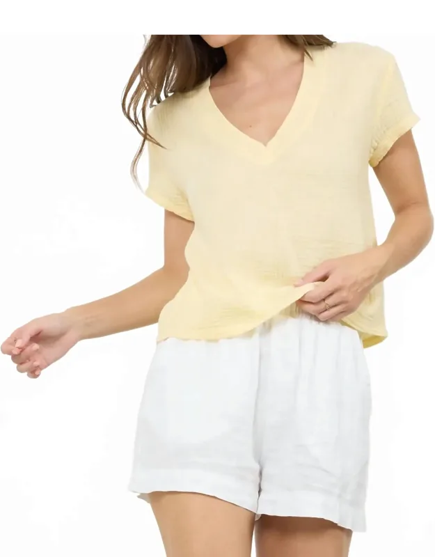 Suri Deep V-neck Gauze Tee