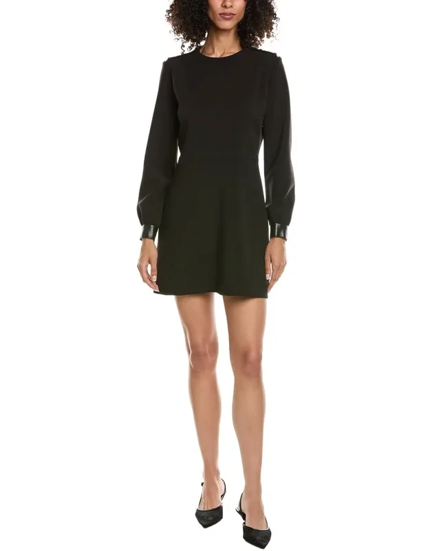 Trend Leather-trim Mini Dress