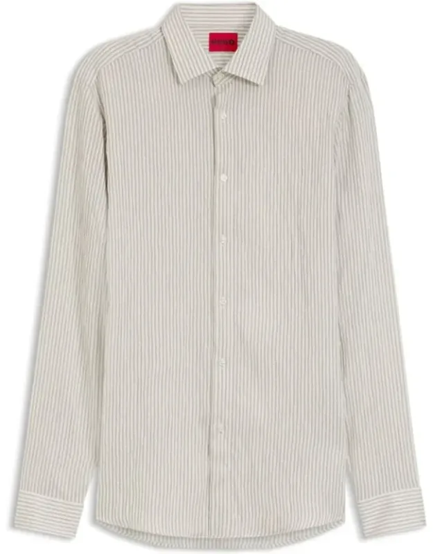 Modern-fit Shirt In Striped Seersucker