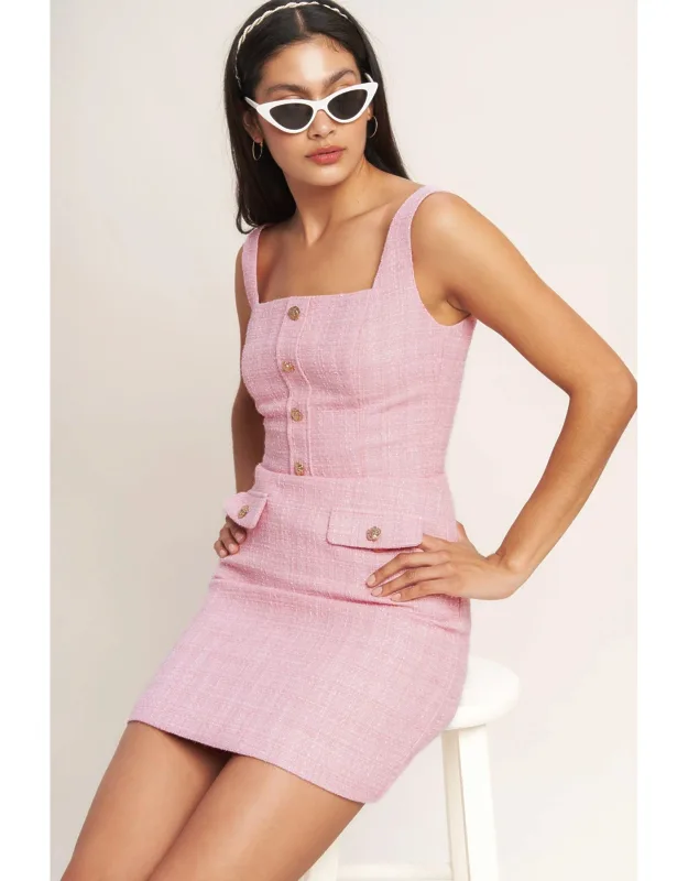 On My Way Woven Tweed Mini Dress