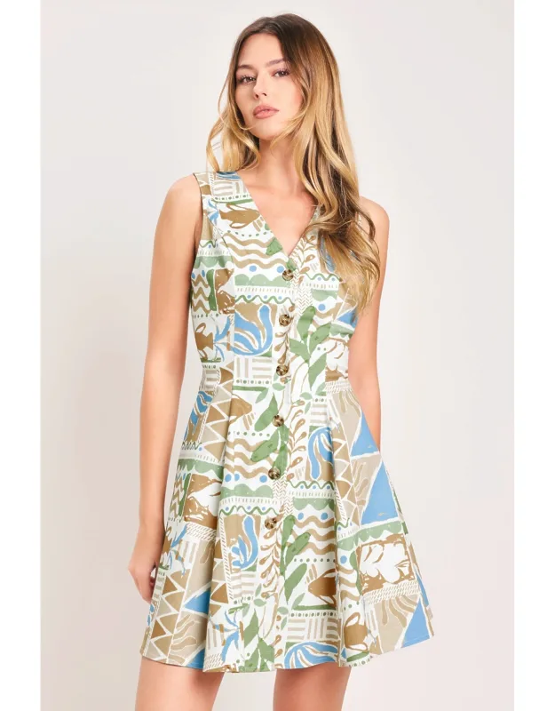Desert Mosaic Woven Mini Dress