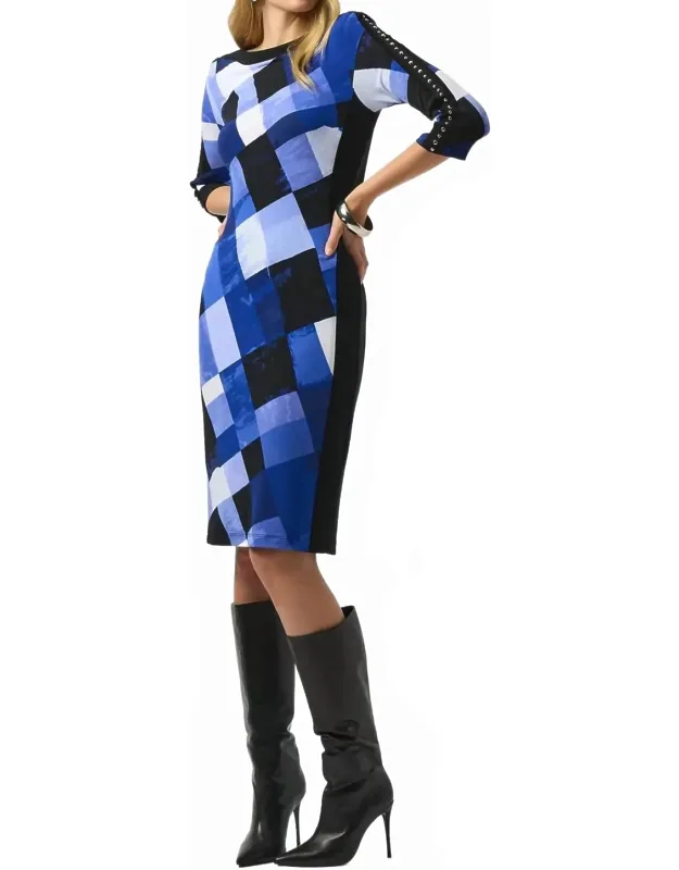 Plaid Print Sheath Dress
