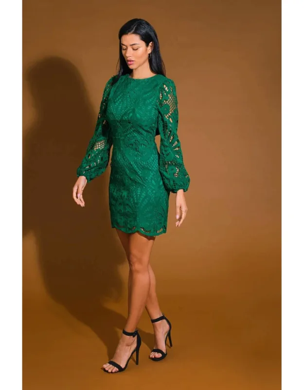 Whispered Comfort Woven Lace Mini Dress