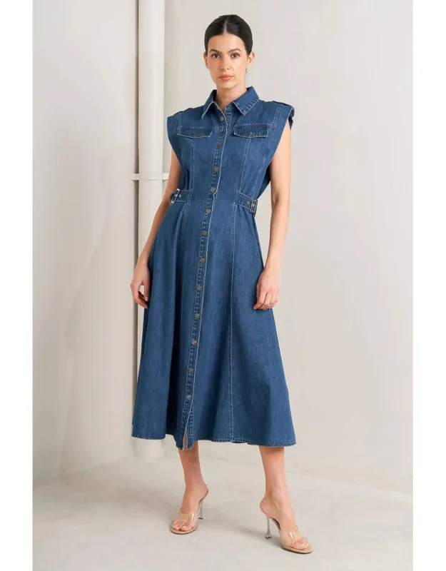 Vintage Denim Midi Dress