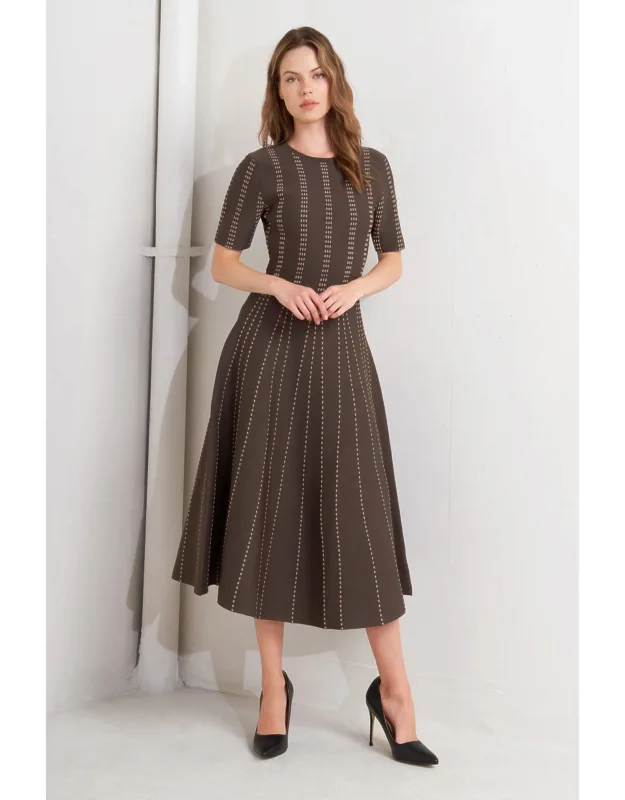 Dot Dance Sweater Knit Midi Dress