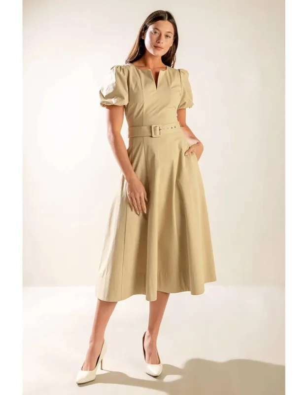 Sunlit Soiree Woven Midi Dress