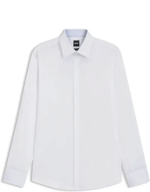 Regular-fit Shirt In Easy-iron Stretch Cotton With Softening Treatment