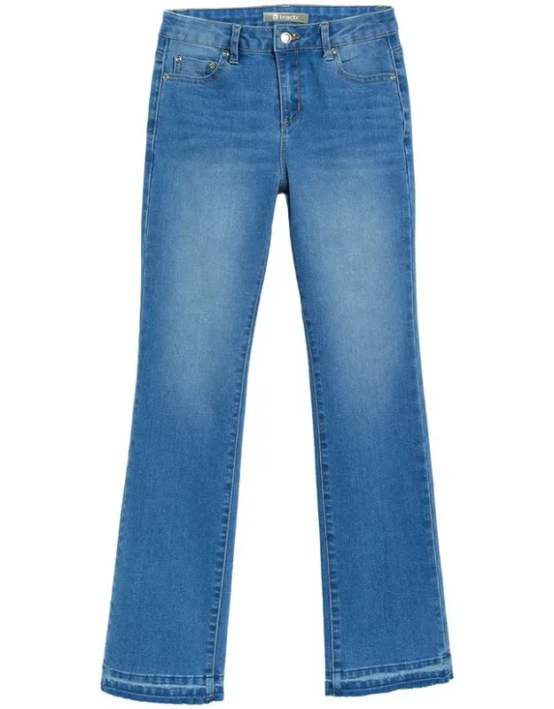 Five Pocket Basic Bootcut Pants With Fray Hem