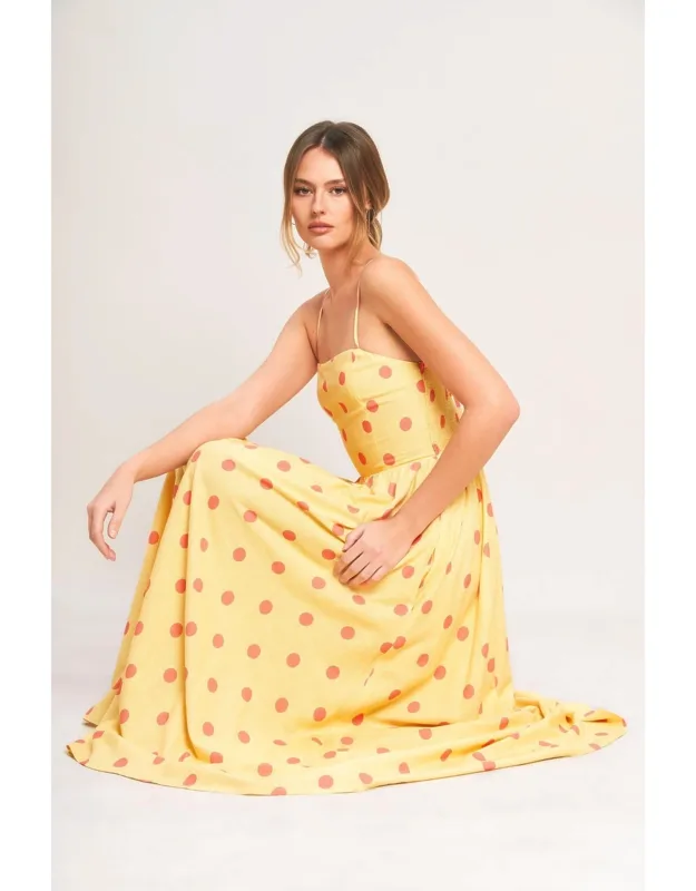 Polka Woven Midi Dress