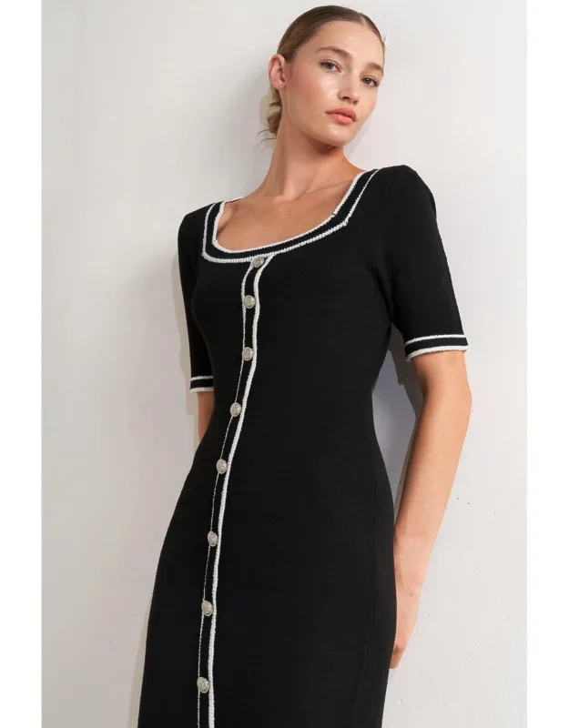 Modern Classic Sweater Knit Midi Dress