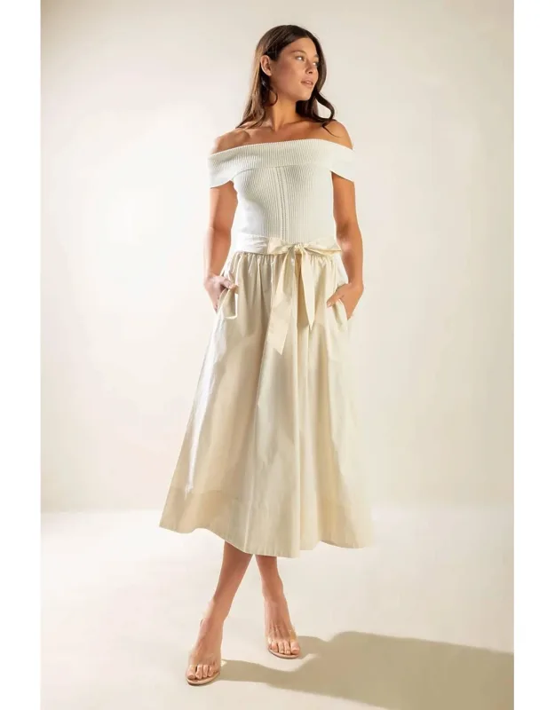 Off Shoulder Midi Dress