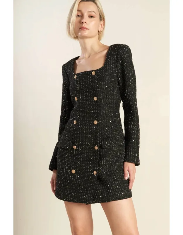 Heart Unbound Tweed Mini Dress