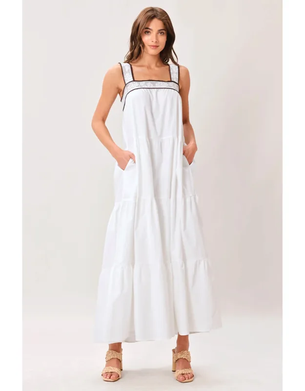 Cloud Line Woven Maxi Dress
