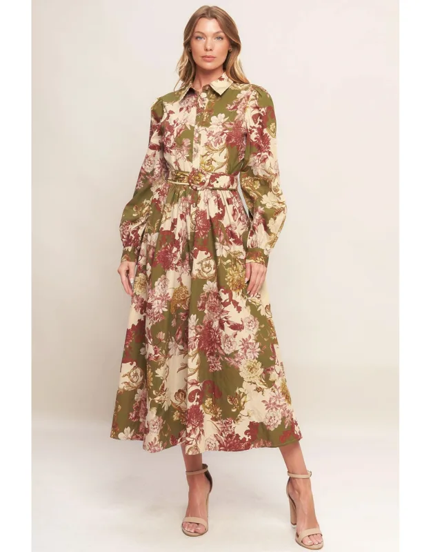 Country Romance Woven Midi Dress