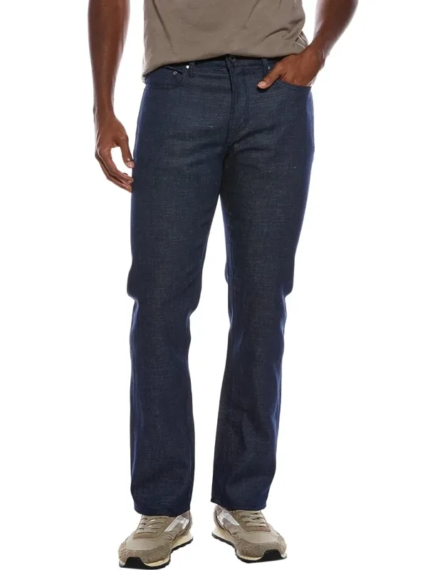 Regular Linen-blend Dark Wash Jeans