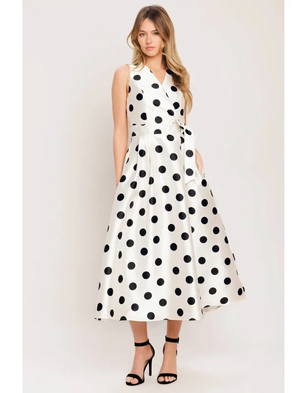 Polka Woven Midi Dress
