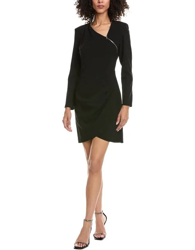 Asymmetrical Zipper Mini Dress