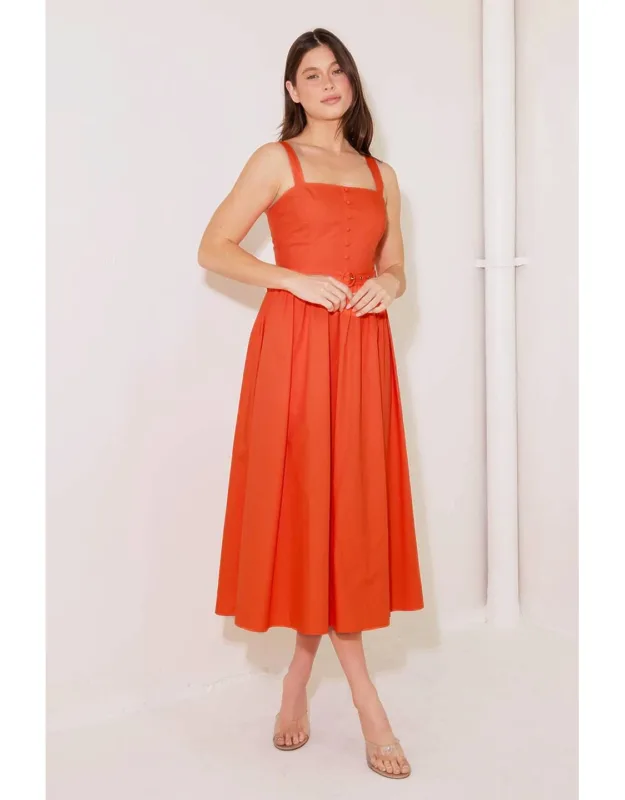No Timeline Woven Midi Dress