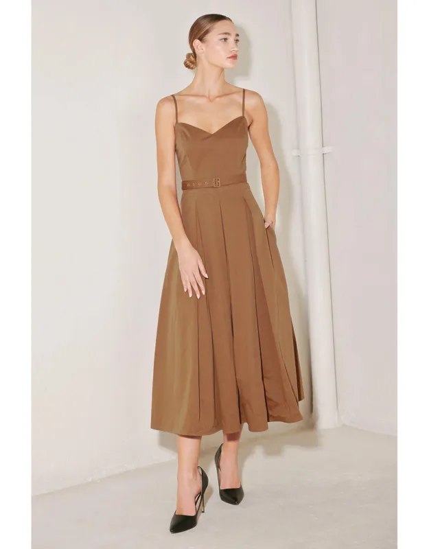 Sunset Silhouette Woven Midi Dress