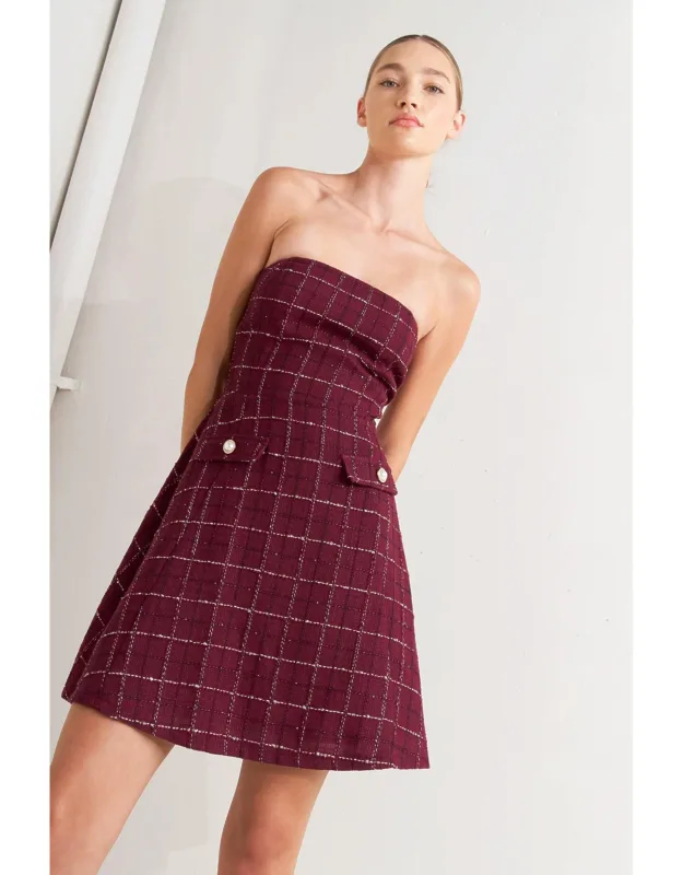 Tweed Doll Woven Mini Dress