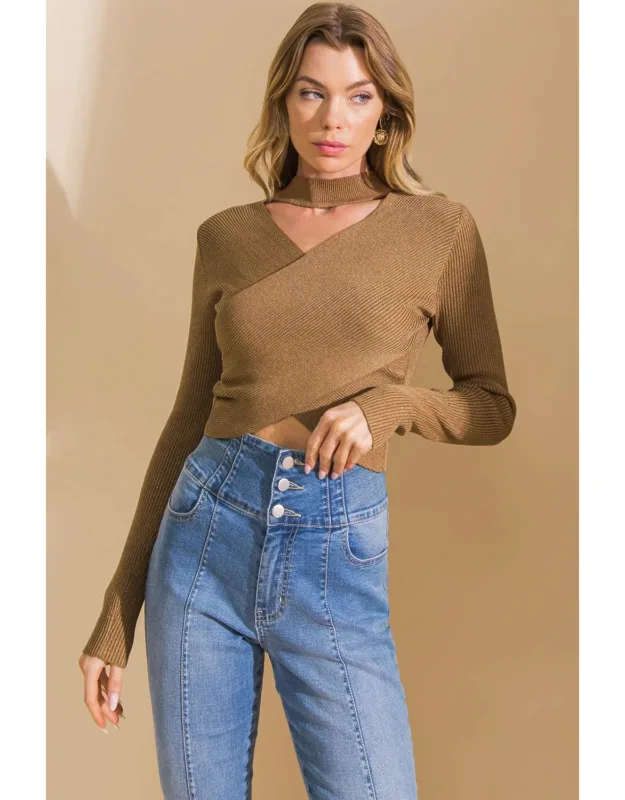 Devotion Metallic Sweater Crop Top